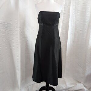 John Lewis 100% Silk Black Strapless Dress Empire UK 10 Approx. US 6 Cocktail
